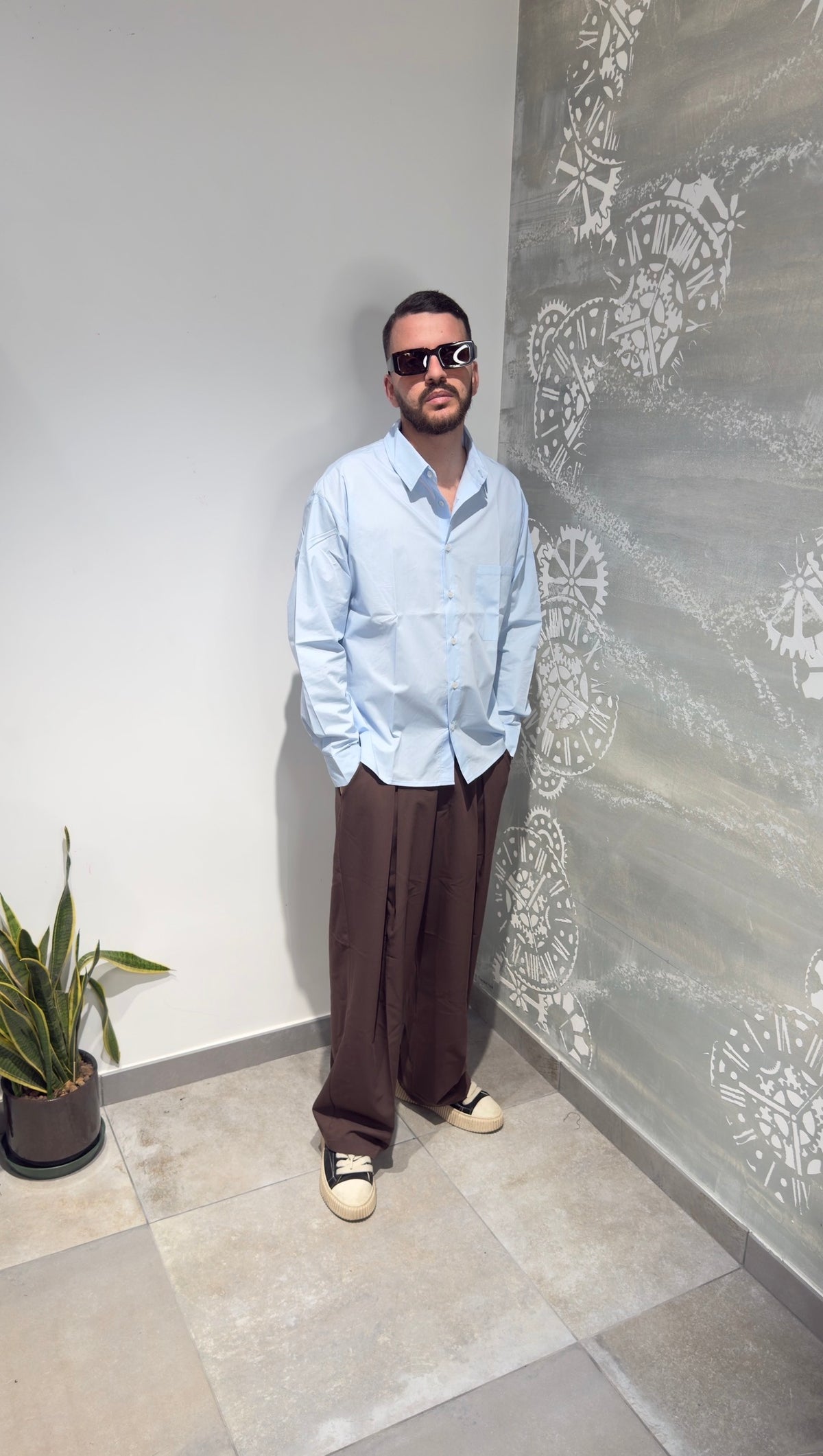 CAMICIA OVER AZZURRA