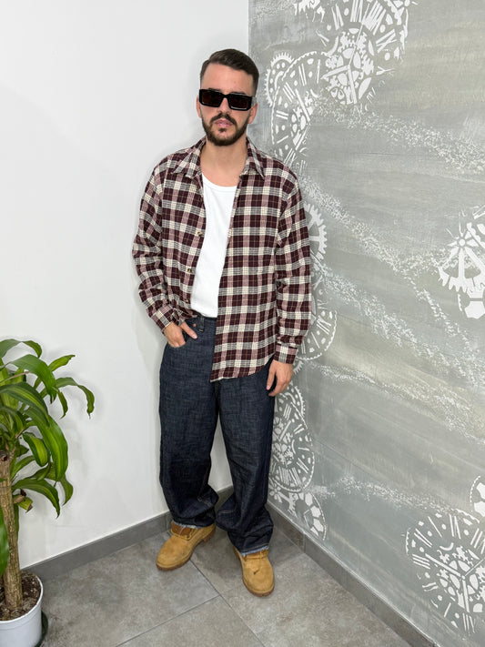 CAMICIA FLANELLA BORDEAUX