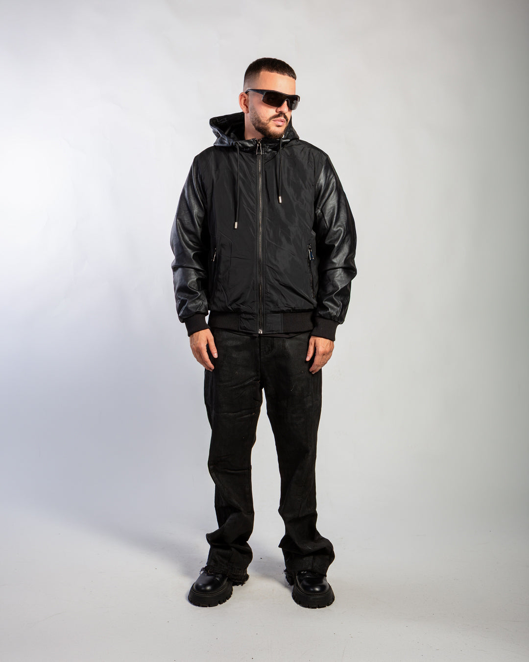 JACKET INSERTI PELLE BLACK