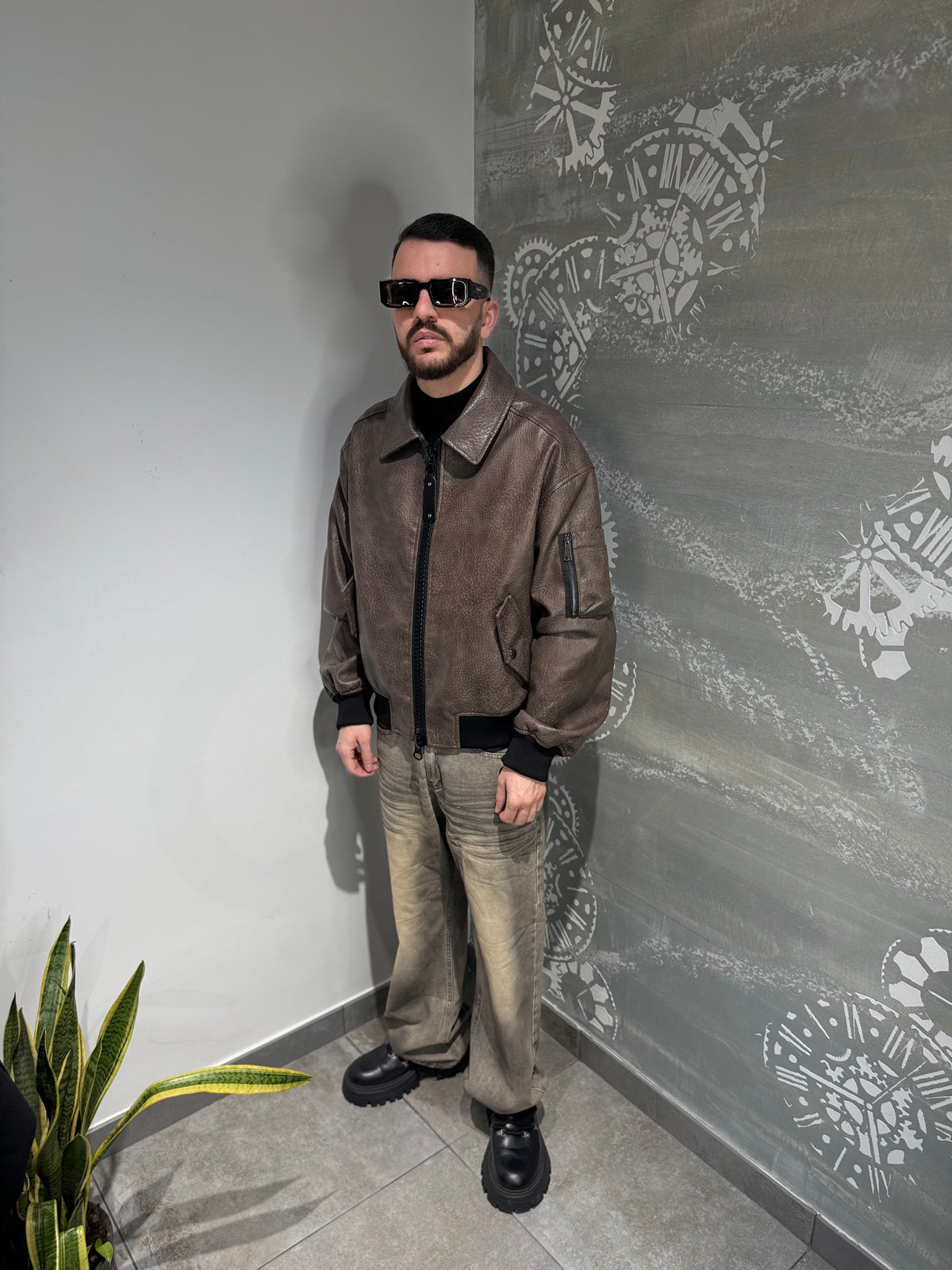 JACKET ZIPPONE BROWN