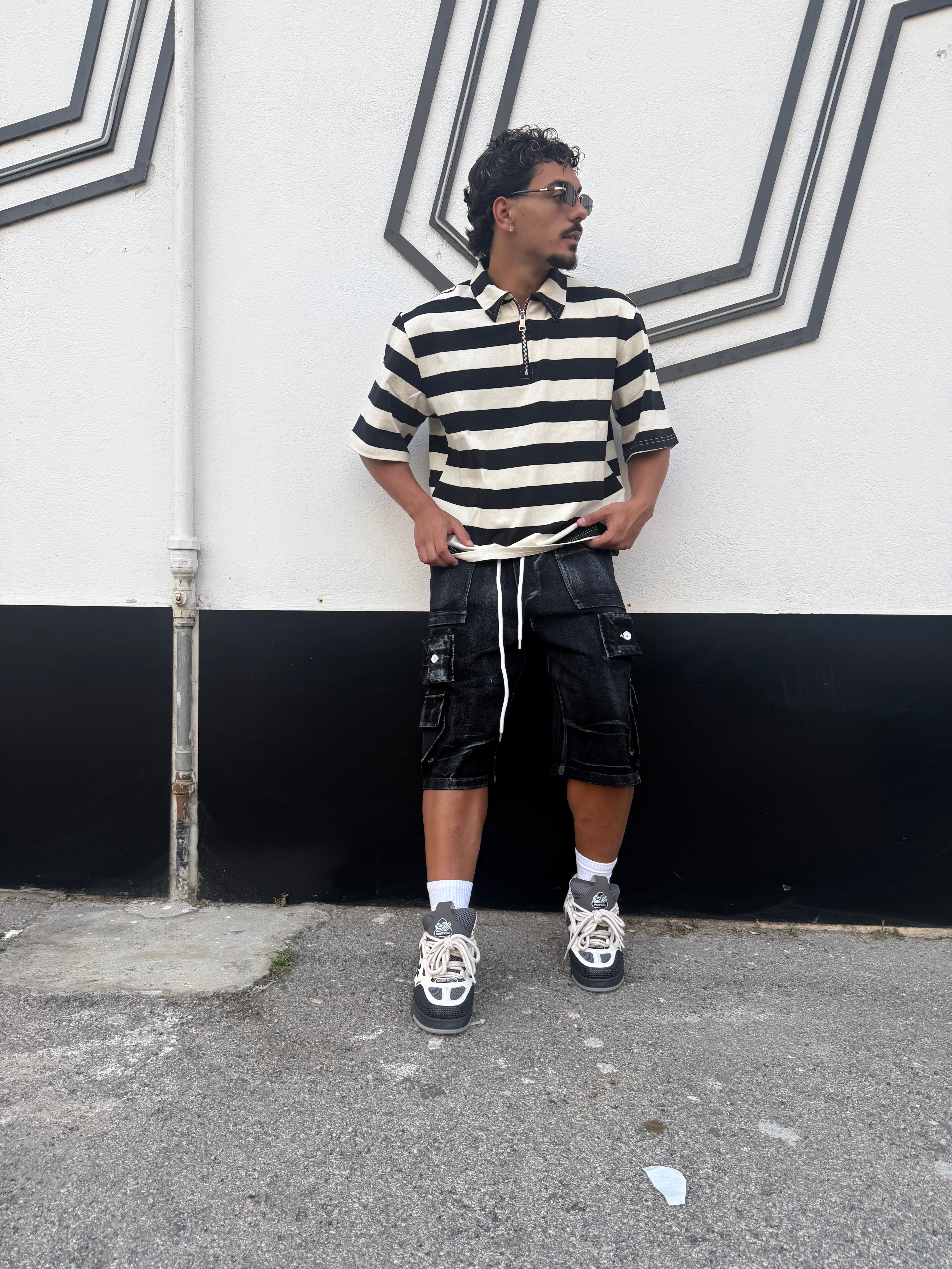POLO BLACK E WHITE ZIP