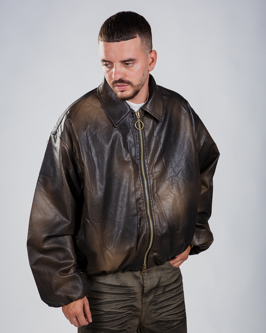 BOMBER WASHED BROWN