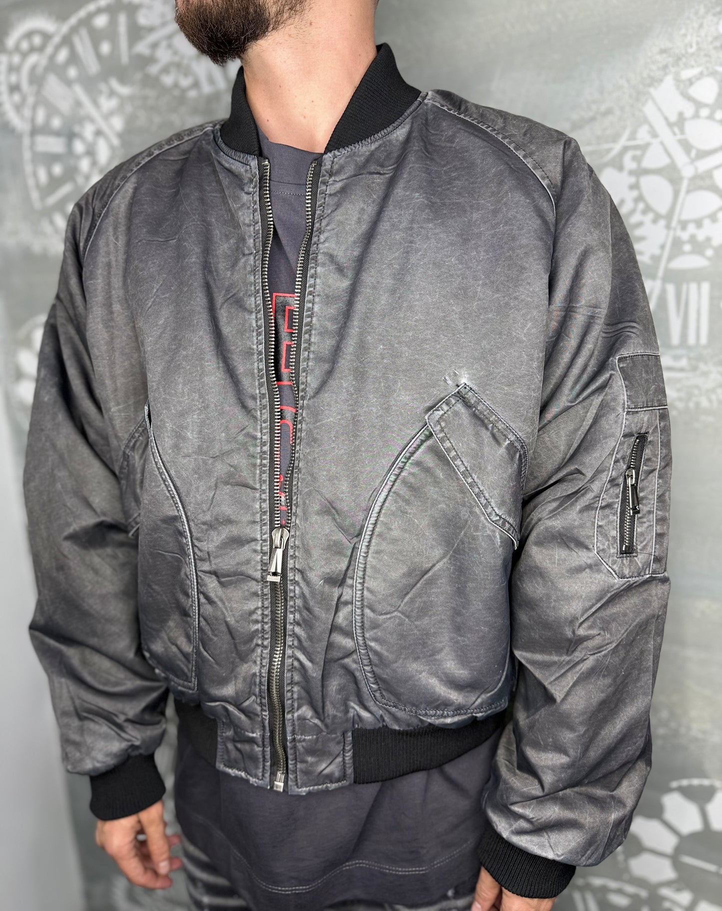 BOMBER EFFETTO DENIM