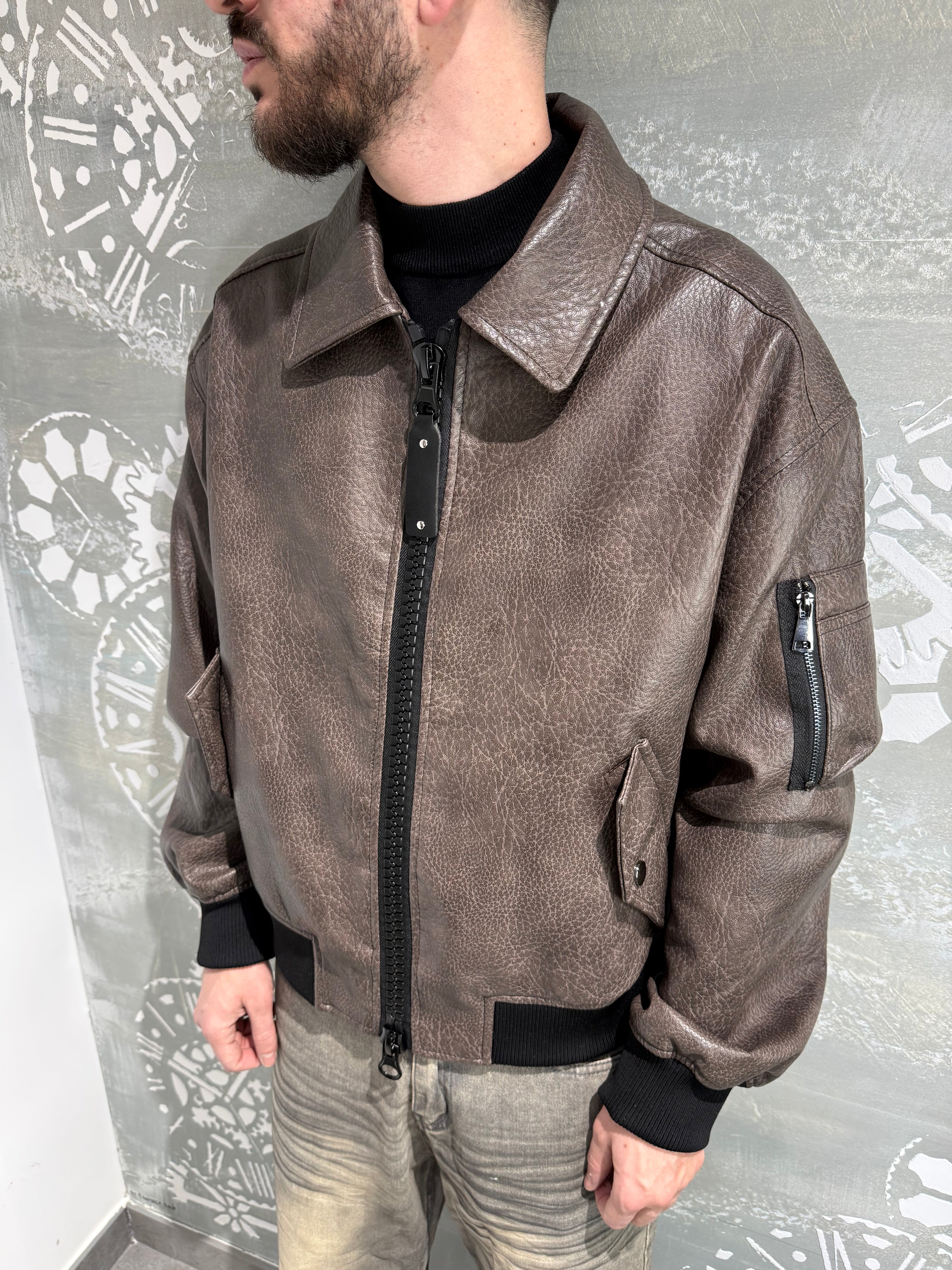 JACKET ZIPPONE BROWN