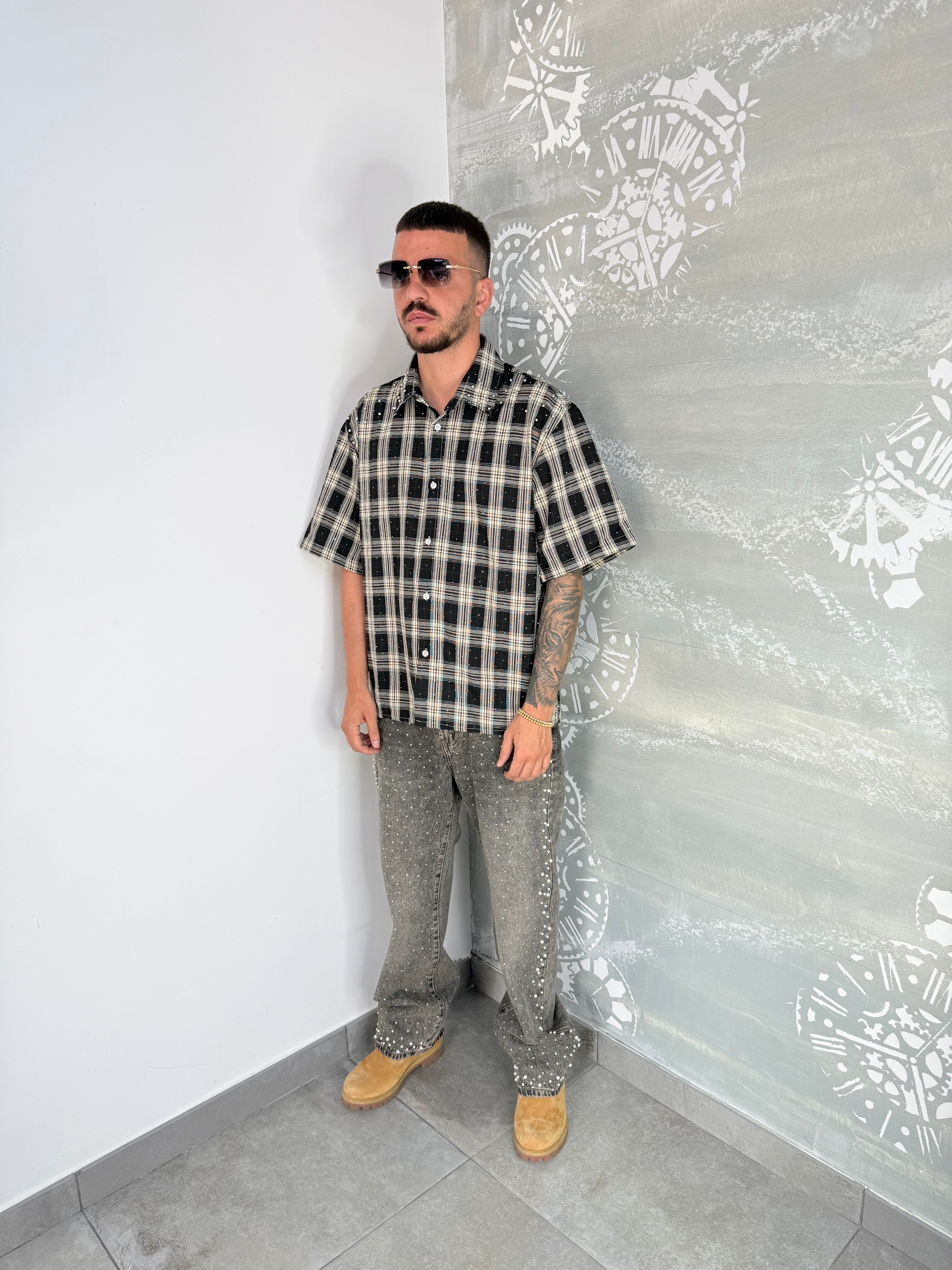 CAMICIA QUADRI FULL STRASS
