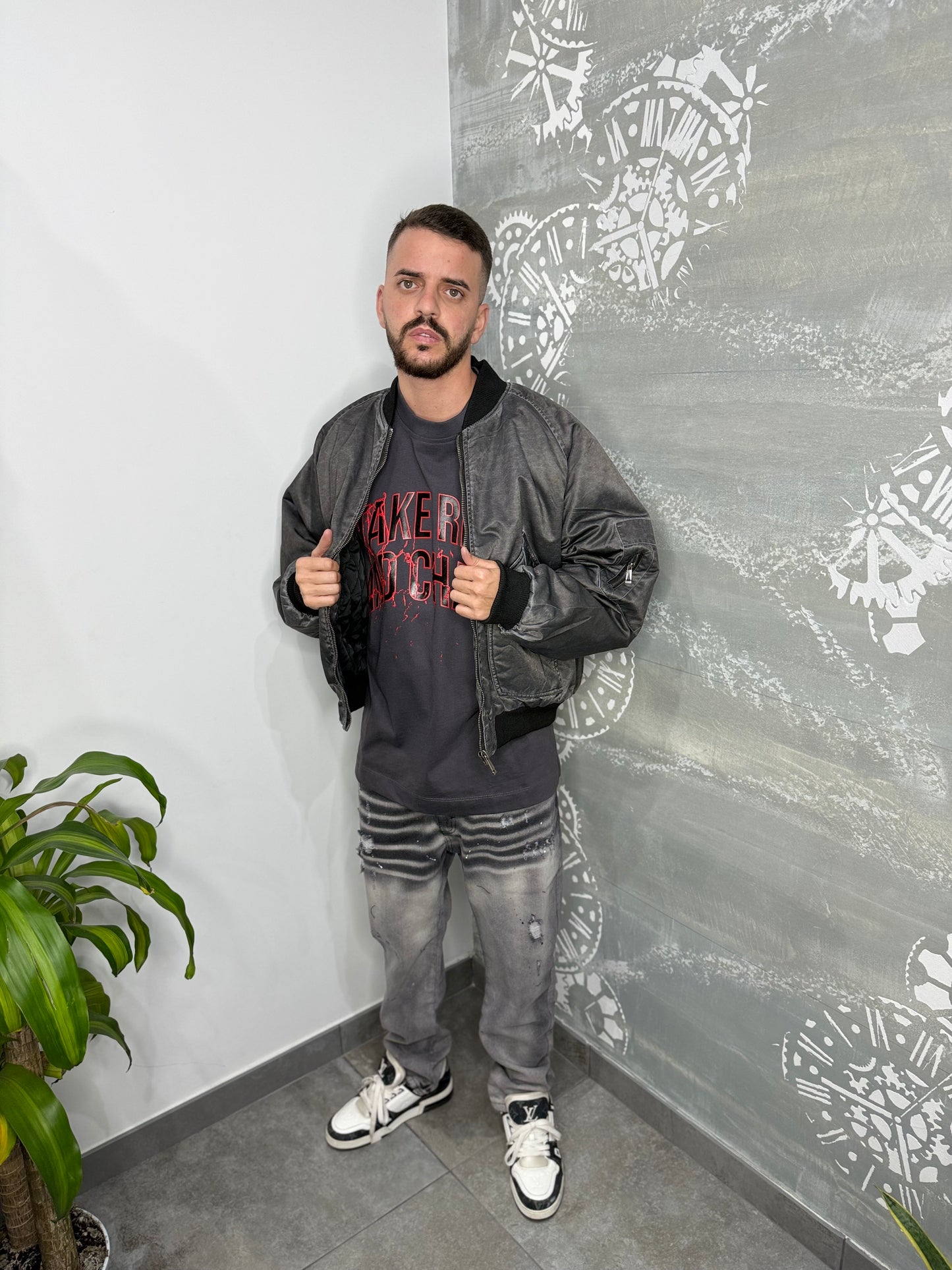 BOMBER EFFETTO DENIM