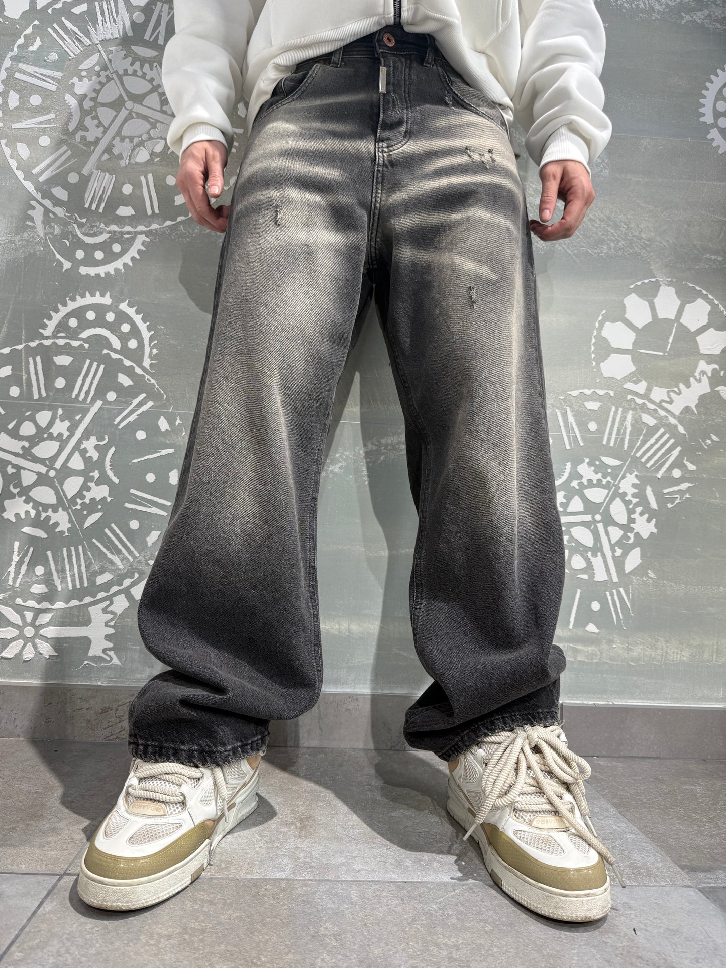 SUPER BAGGY SABBIATO BLACK CNT