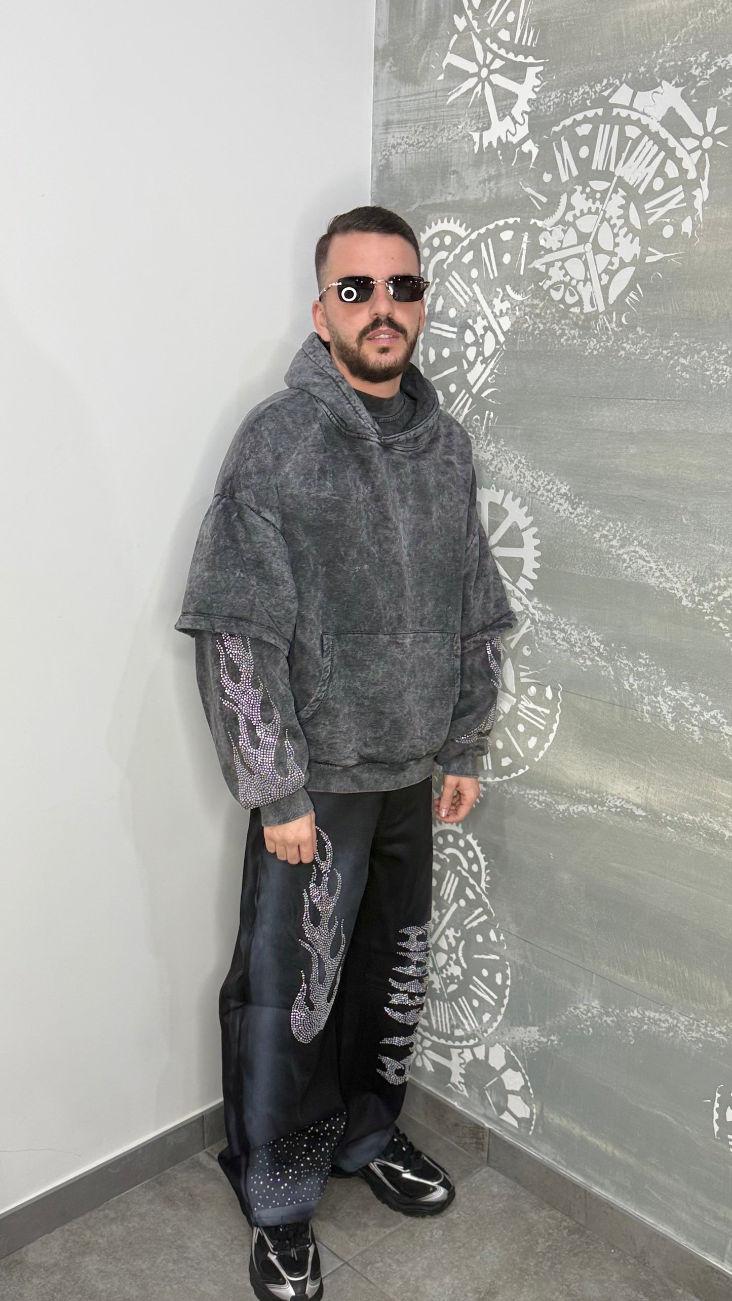 HOODIE WASHED FIAMMA