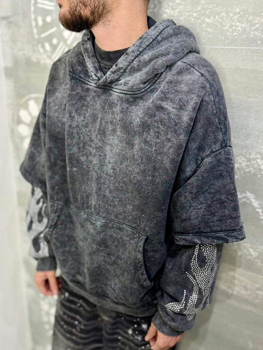 HOODIE WASHED FIAMMA