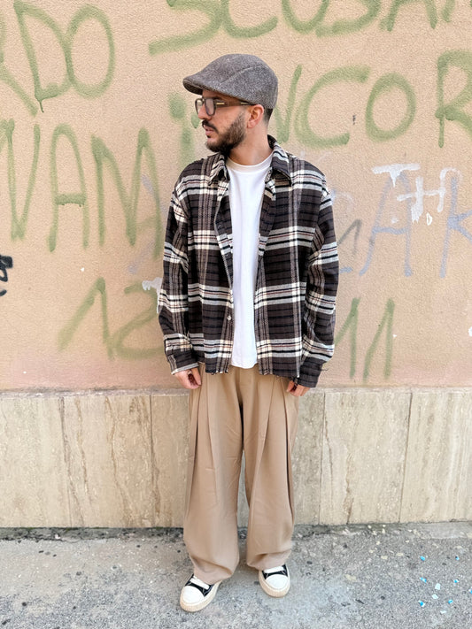 FLANELLA CROP BROWN