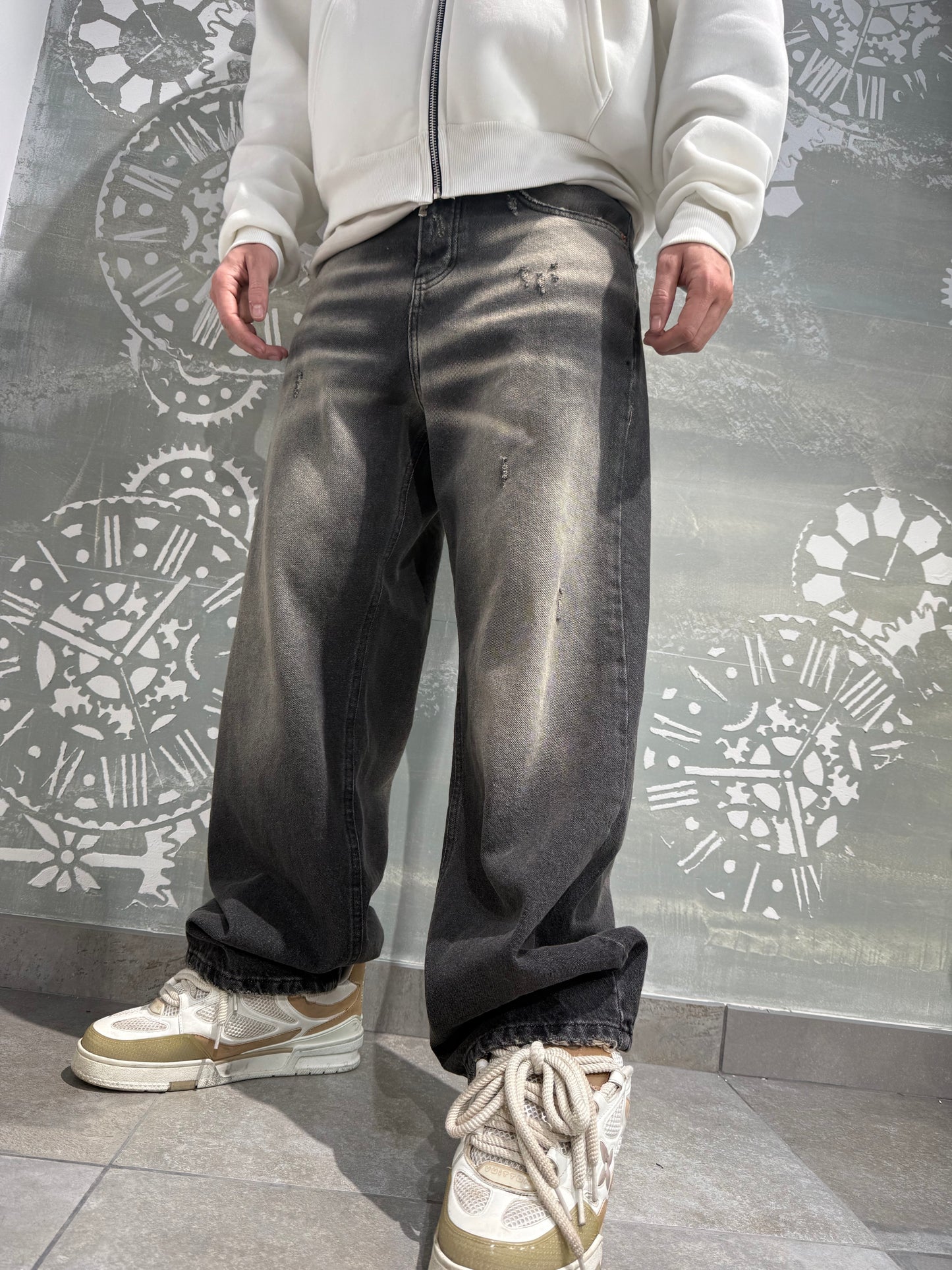 SUPER BAGGY SABBIATO BLACK CNT