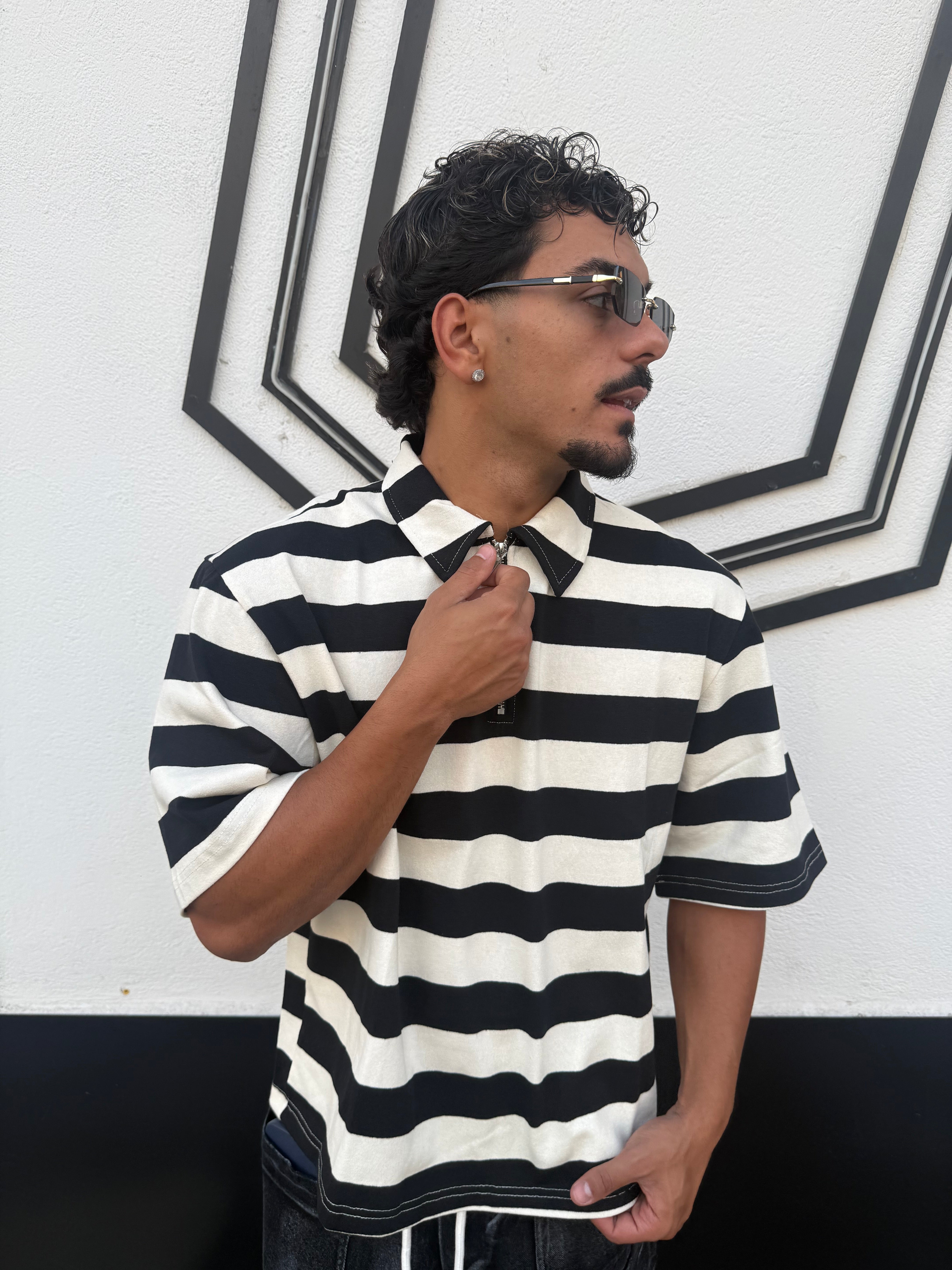 POLO BLACK E WHITE ZIP