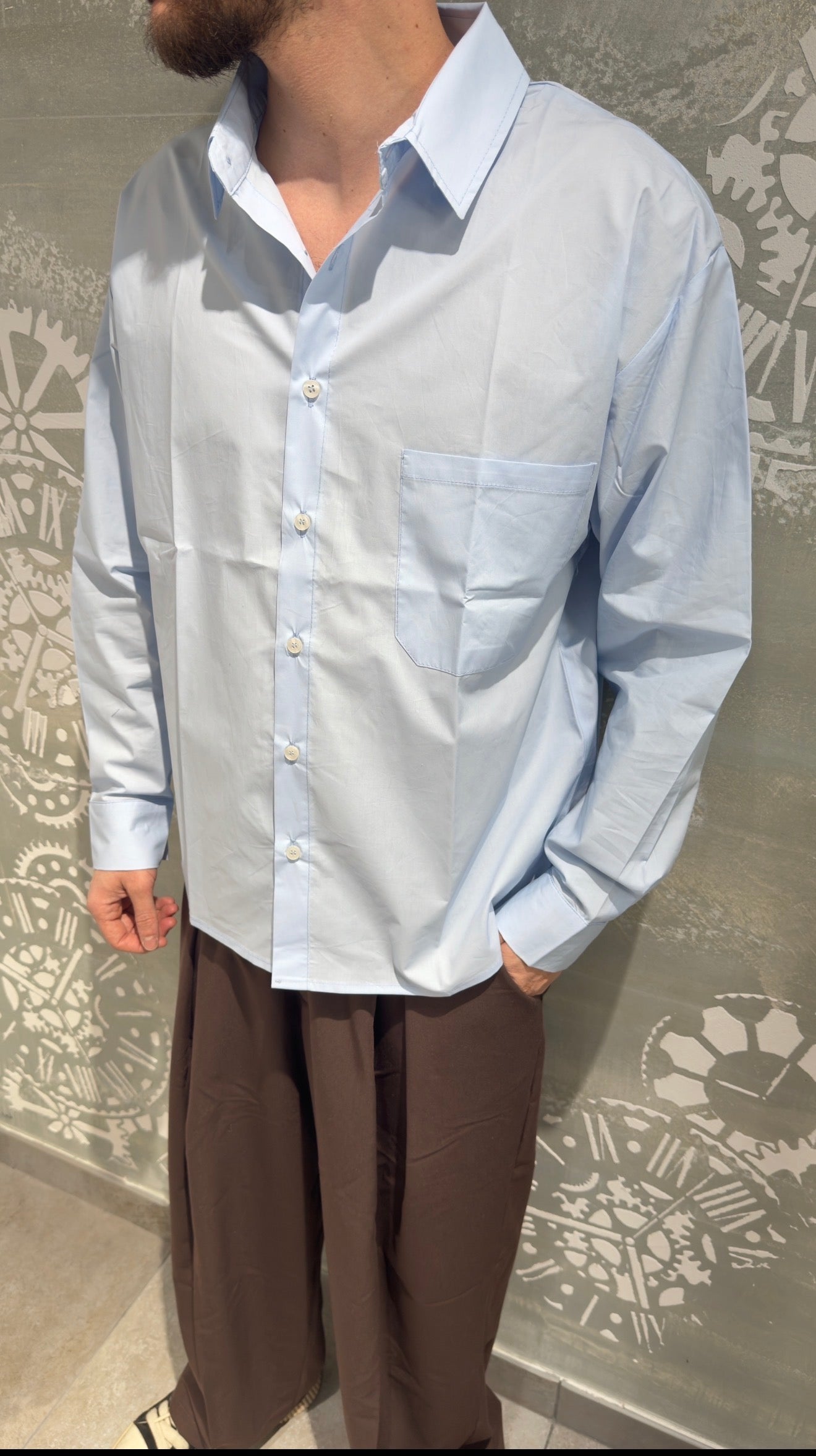CAMICIA OVER AZZURRA
