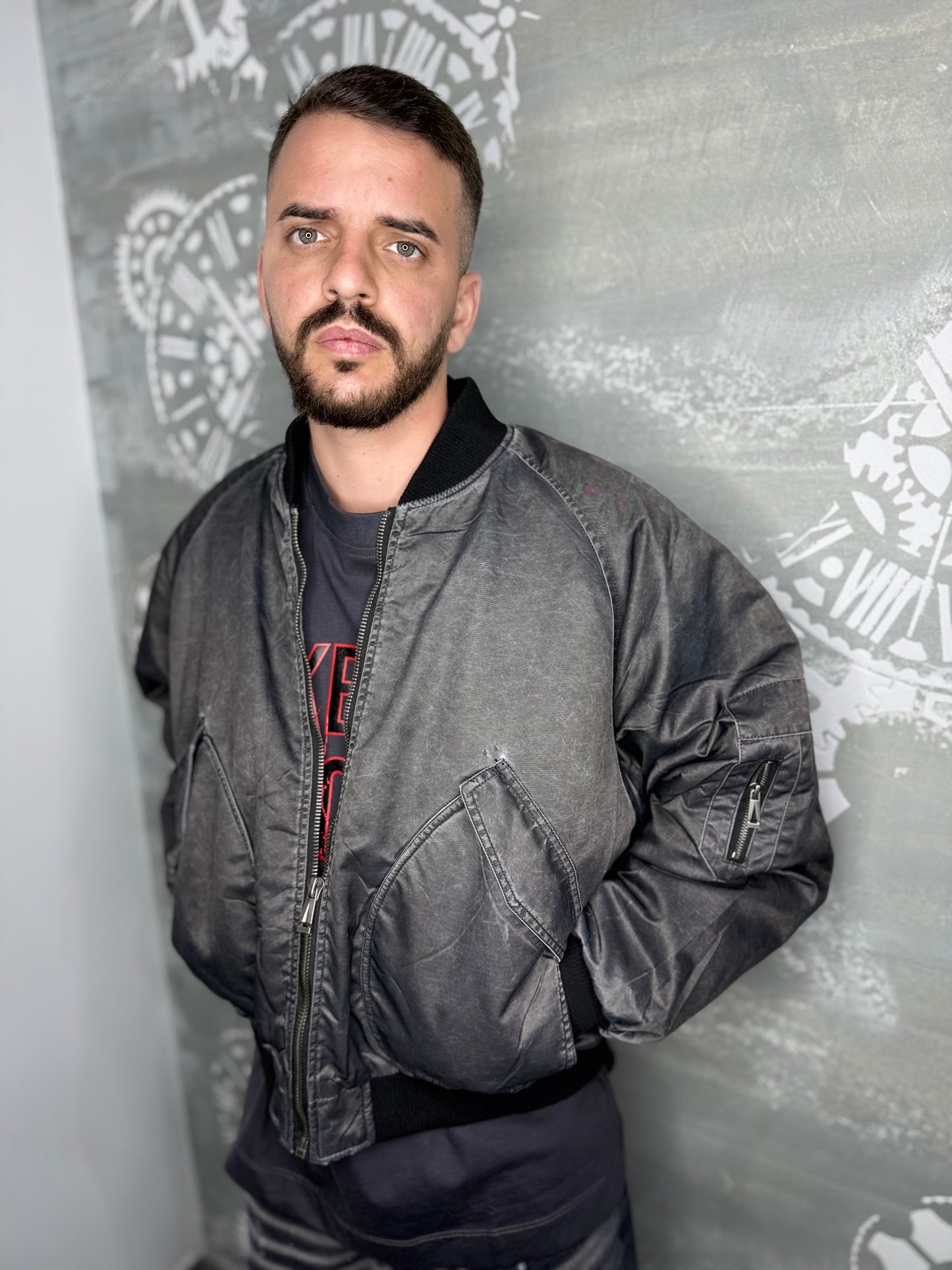 BOMBER EFFETTO DENIM