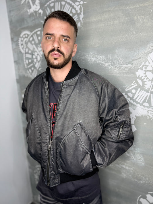 BOMBER EFFETTO DENIM