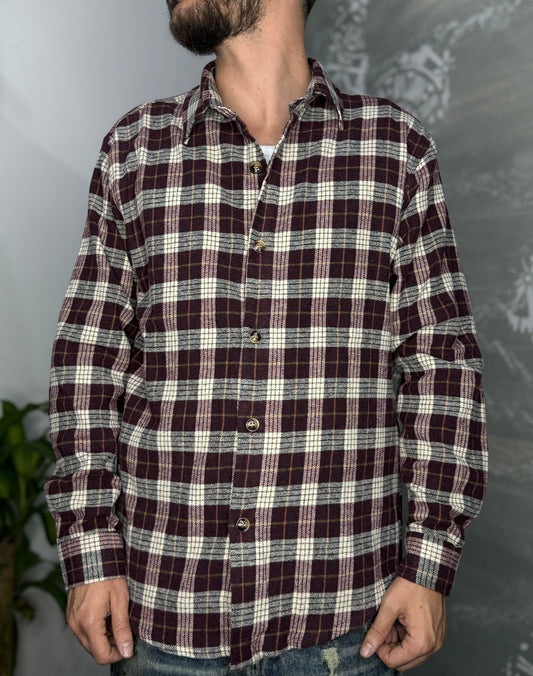 CAMICIA FLANELLA BORDEAUX