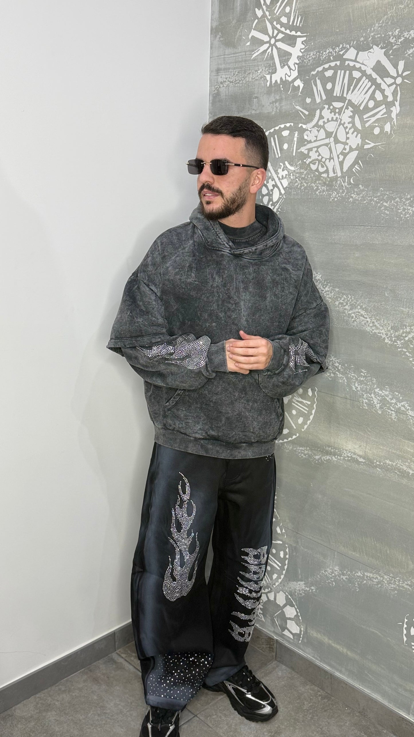 HOODIE WASHED FIAMMA