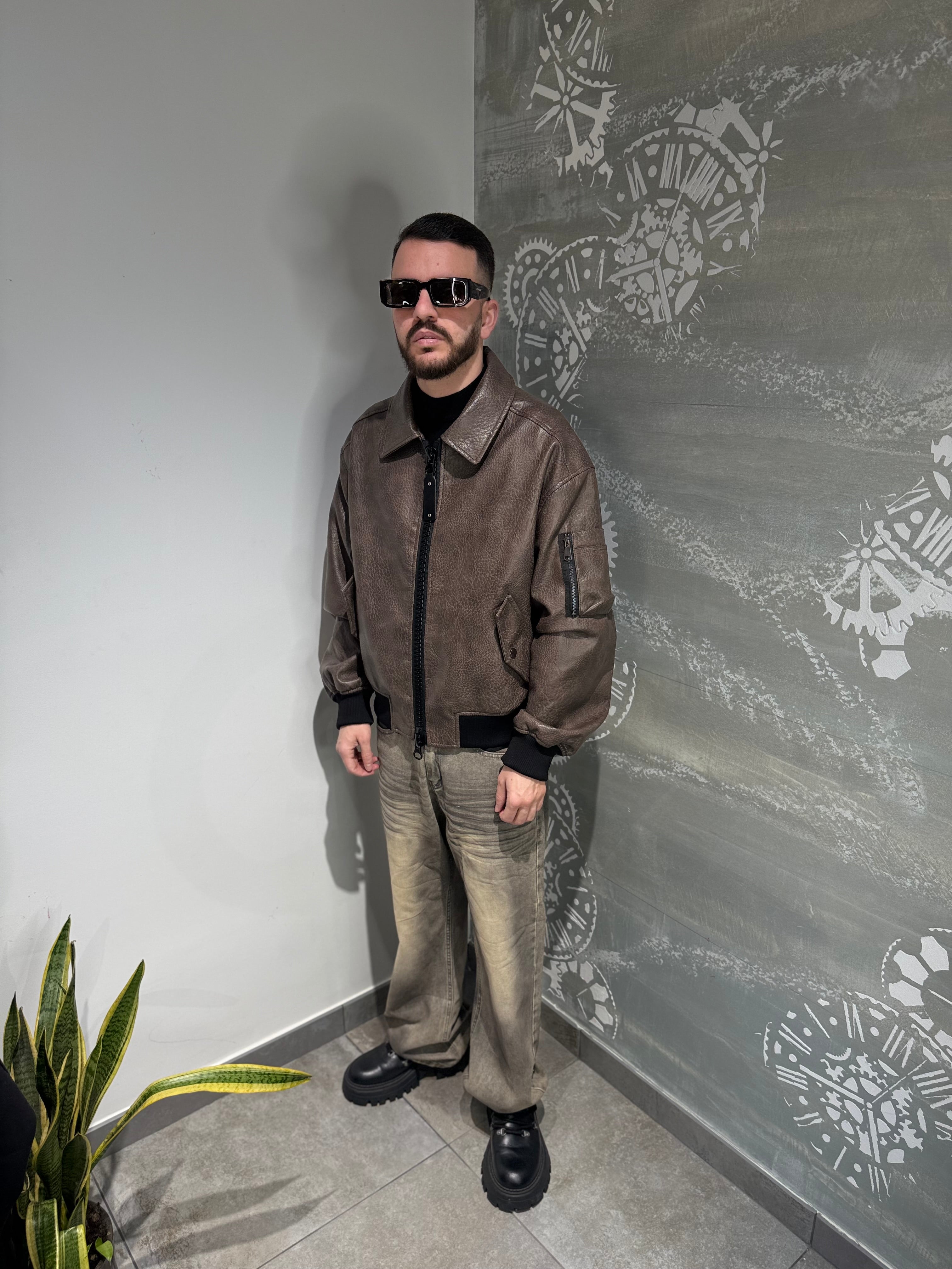 JACKET ZIPPONE BROWN