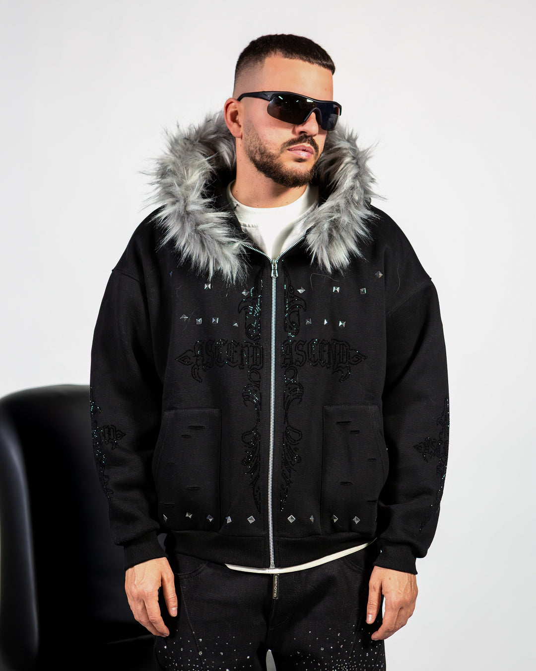 HOODIE CROSS PELLICCIA